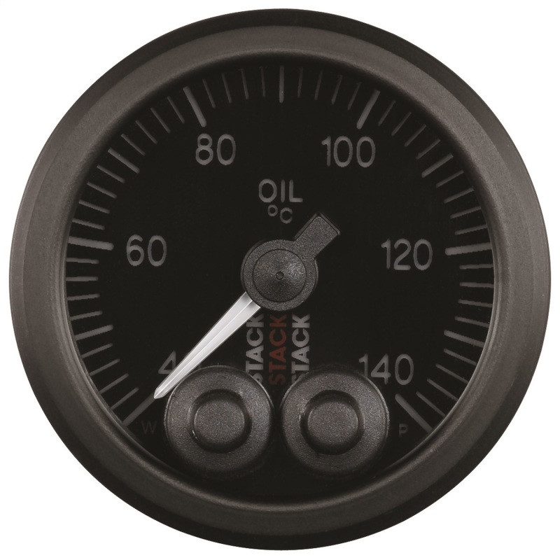 Autometer Stack 52mm 40-140 Deg C 1/8in NPTF Male Pro-Control Oil Temp Gauge - Black - ST3509