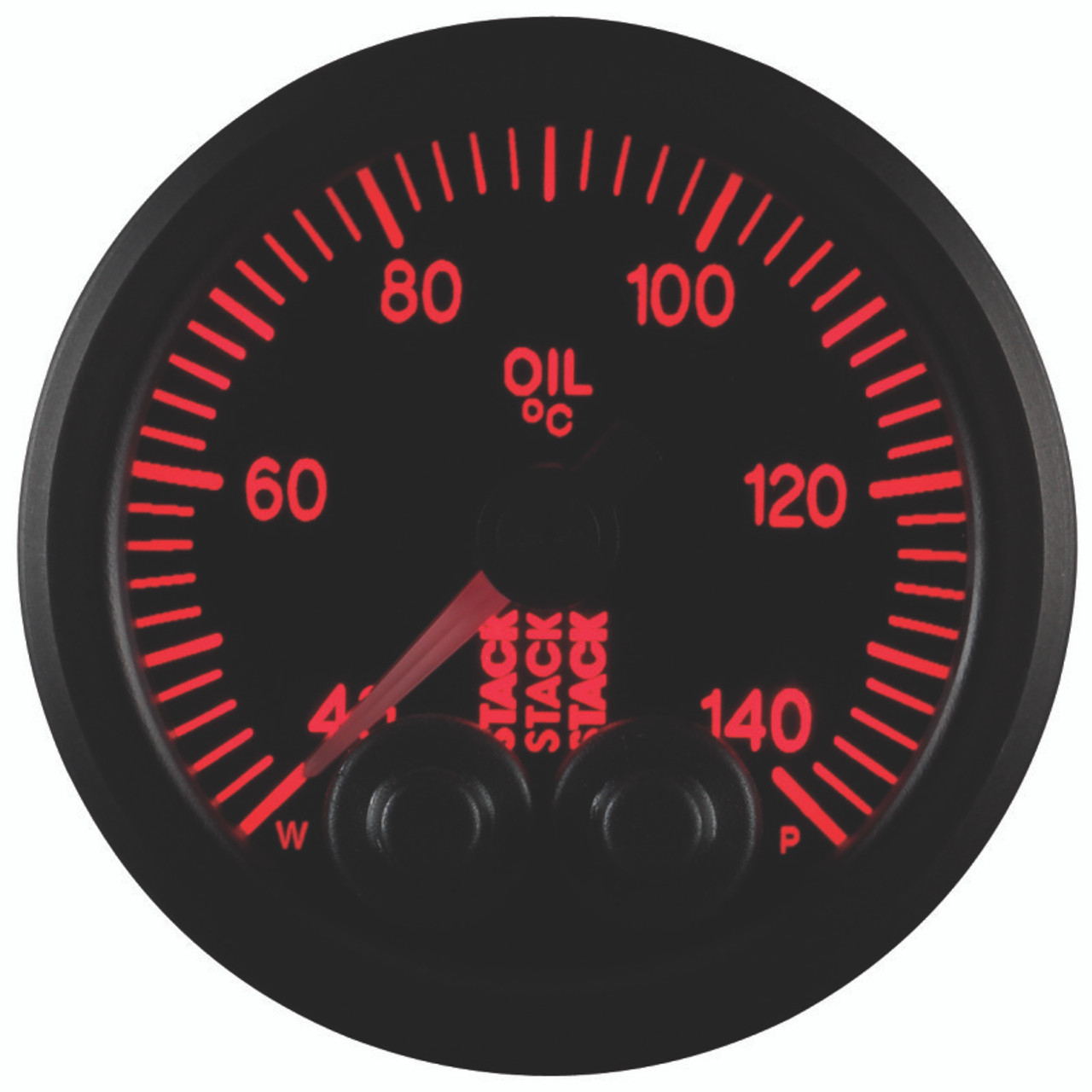 Autometer Stack 52mm 40-140 Deg C 1/8in NPTF Male Pro-Control Oil Temp Gauge - Black - ST3509