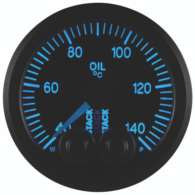 Autometer Stack 52mm 40-140 Deg C 1/8in NPTF Male Pro-Control Oil Temp Gauge - Black - ST3509