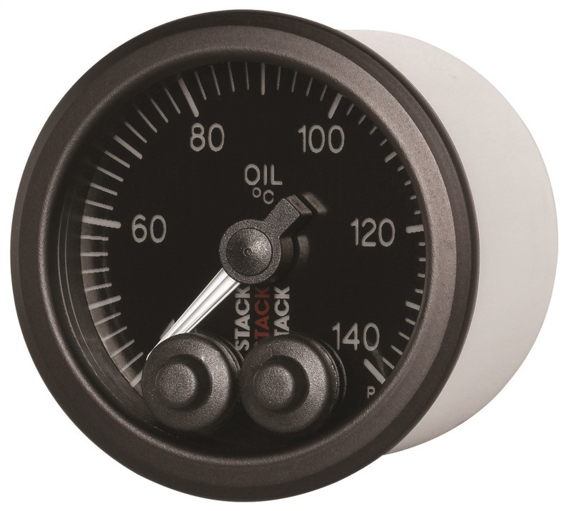 Autometer Stack 52mm 40-140 Deg C 1/8in NPTF Male Pro-Control Oil Temp Gauge - Black - ST3509
