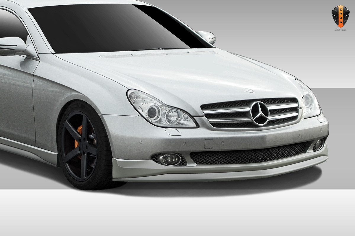 2006-2008 Mercedes CLS Class C219 W219 Eros Version 1 Front Lip Spoiler - 1 Piece / Vehicle Year Make Model Trim - 2006-2008-Mercedes CLS ALL / Product Type - Front Lip/Add On / Style Name -Eros Version 1 / Kit Material - FRP (Fiberglass Reinforced Plastics) / Notes - note: will not fit sport package or AMG models