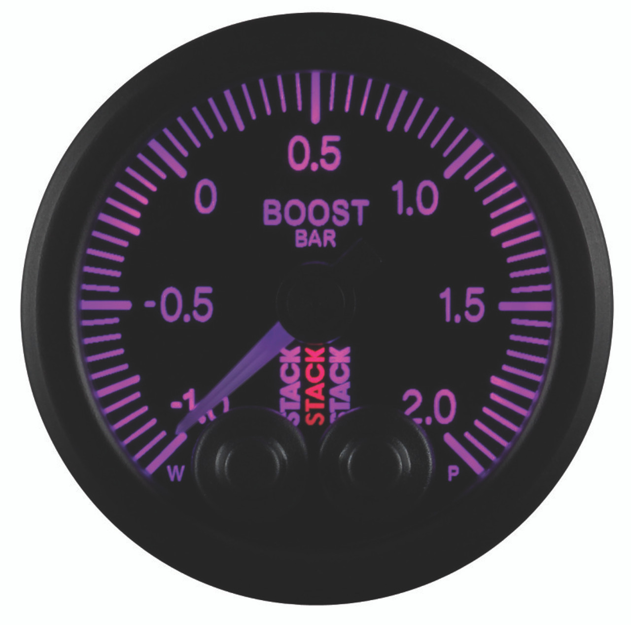 Autometer Stack 52mm -1 to +2 Bar (Incl T-Fitting) Pro-Control Boost Pressure Gauge - Black - ST3511