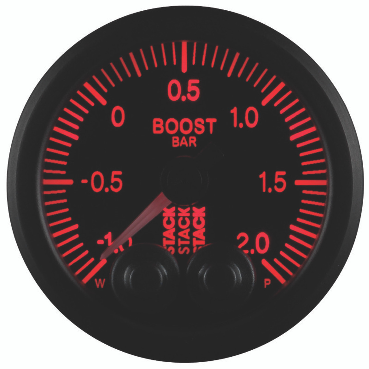 Autometer Stack 52mm -1 to +2 Bar (Incl T-Fitting) Pro-Control Boost Pressure Gauge - Black - ST3511