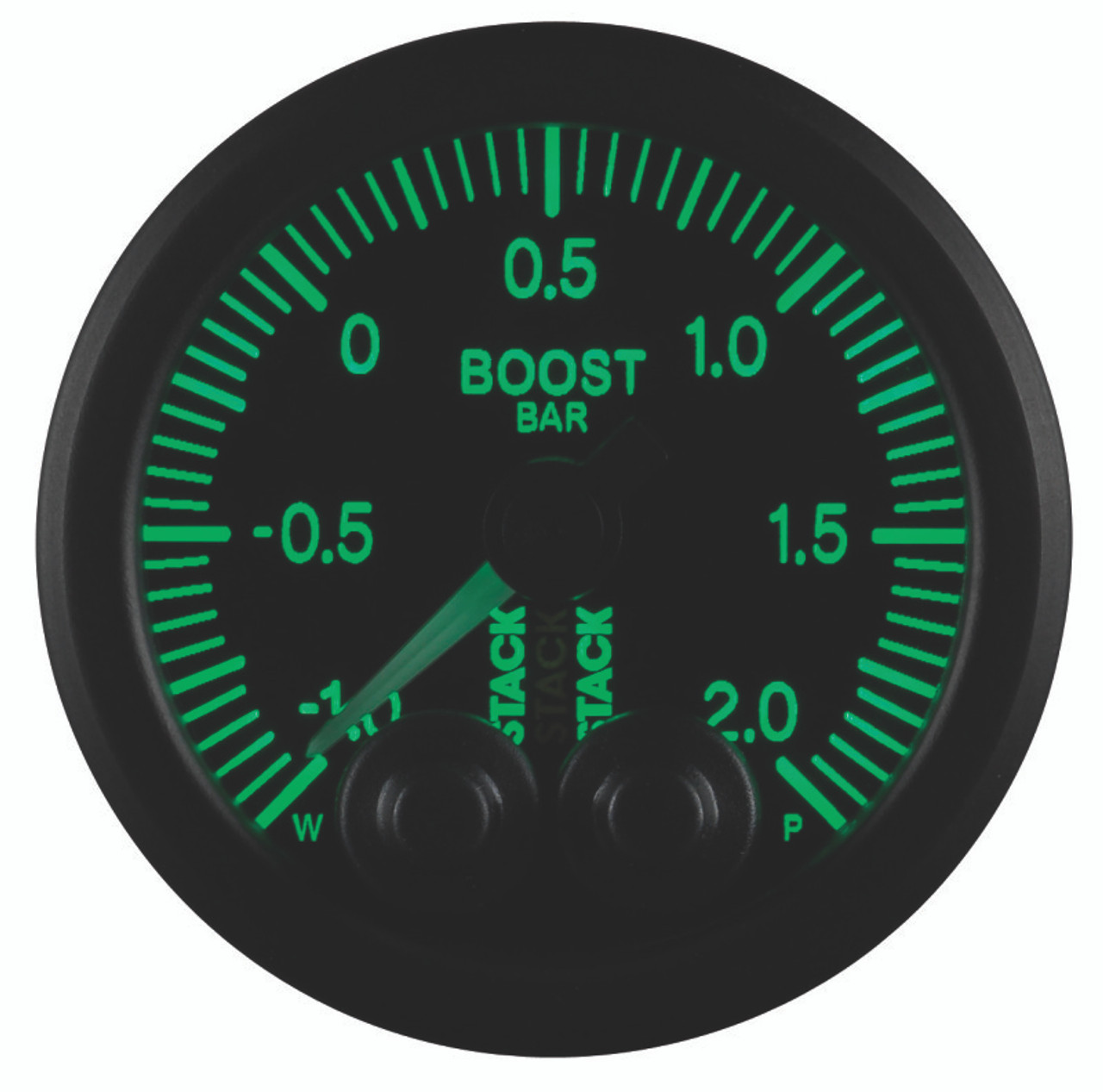 Autometer Stack 52mm -1 to +2 Bar (Incl T-Fitting) Pro-Control Boost Pressure Gauge - Black - ST3511