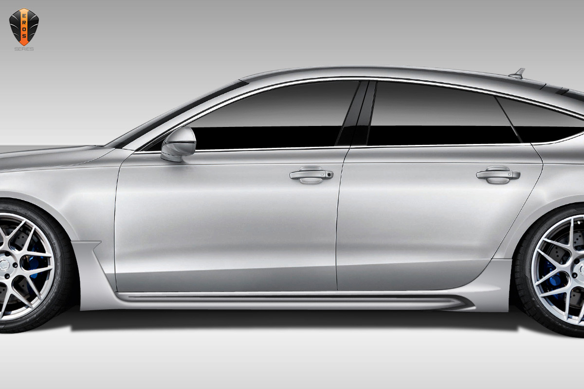 2012-2018 Audi A7 C7 Eros Version 1 Side Skirt Rocker Panels - 2 Piece / Vehicle Year Make Model Trim - 2012-2018-Audi A7 ALL / Product Type - Sideskirts / Style Name -Eros Version 1 / Kit Material - FRP (Fiberglass Reinforced Plastics) / Notes -