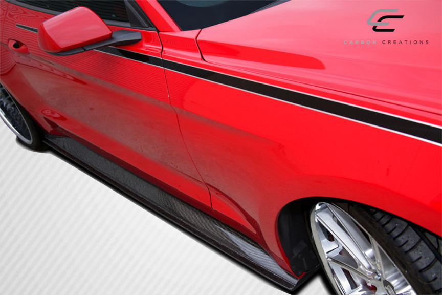 2015-2023 Ford Mustang Carbon Creations GT Concept Side Skirt Rocker Panels - 2 Piece (S) / Vehicle Year Make Model Trim - 2015-2023-Ford Mustang ALL / Product Type - Sideskirts / Style Name -GT Concept / Kit Material - Carbon Fiber / Notes -