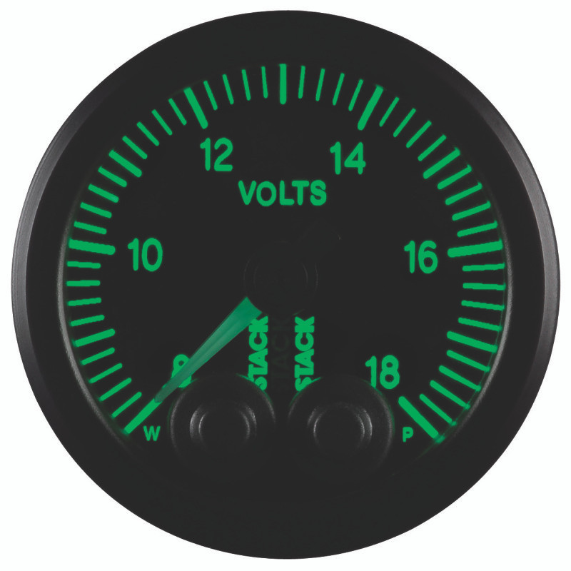 Autometer Stack 52mm 8-18V Pro-Control Battery Voltage Gauge -Black - ST3516