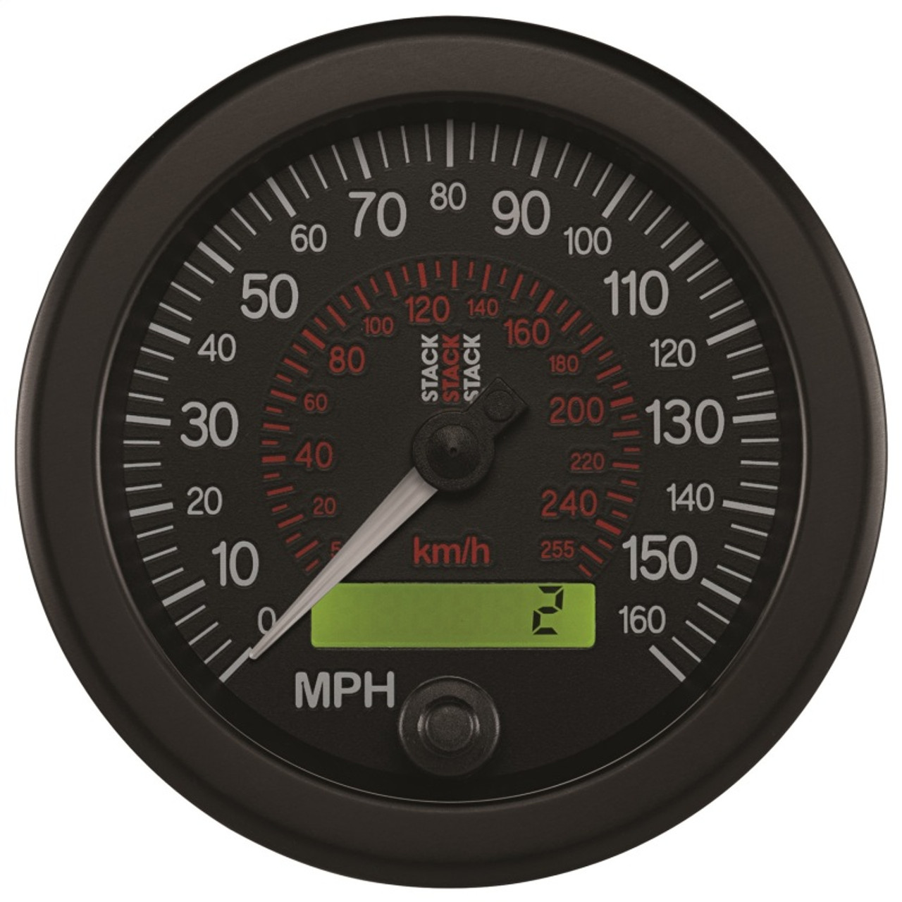 Autometer Stack Instruments 88MM 0-160 MPH / 260 KM/H Programmable Speedometer - Black - ST3801