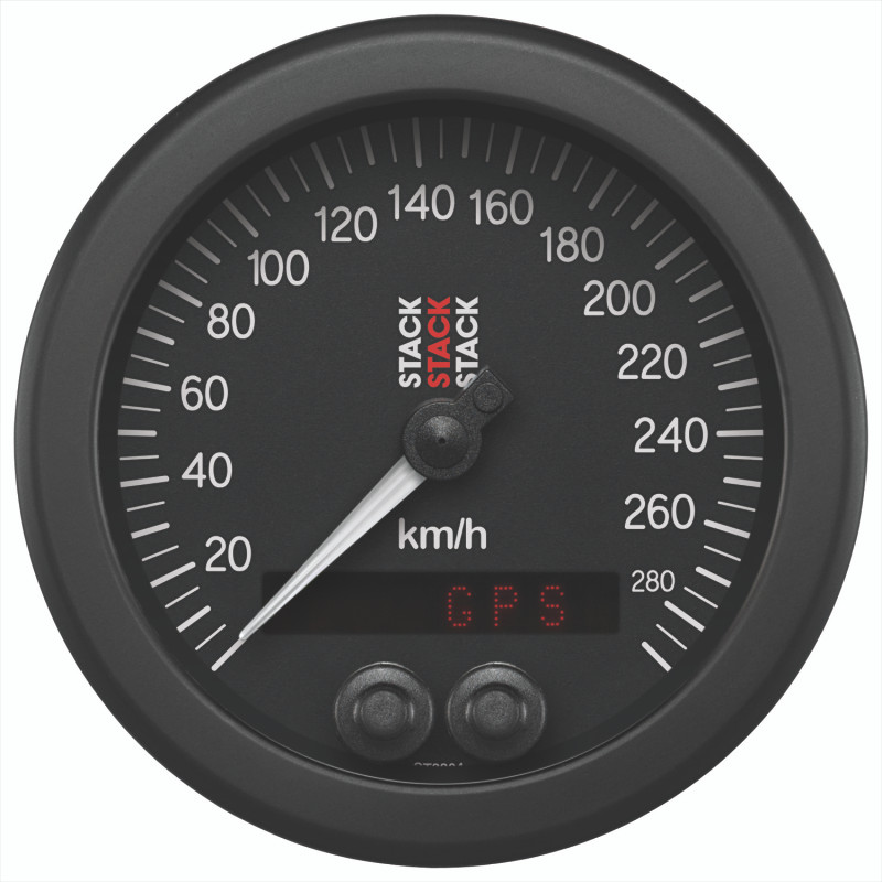 Autometer Stack Instruments 88mm 0-290 KM/H GPS Speedometer - Black - ST3804