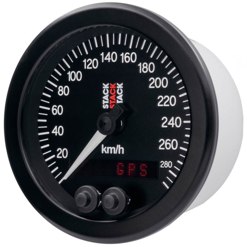 Autometer Stack Instruments 88mm 0-290 KM/H GPS Speedometer - Black - ST3804