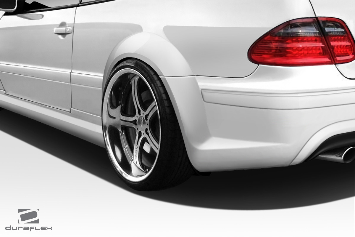 1998-2002 Mercedes CLK W208 Duraflex Black Series Look Wide Body Rear Fender Flares - 2 Piece / Vehicle Year Make Model Trim - 1998-2002-Mercedes CLK 2DR / Product Type - Fender Flare / Style Name -Black Series Look / Kit Material - FRP (Fiberglass Reinforced Plastics) / Notes -