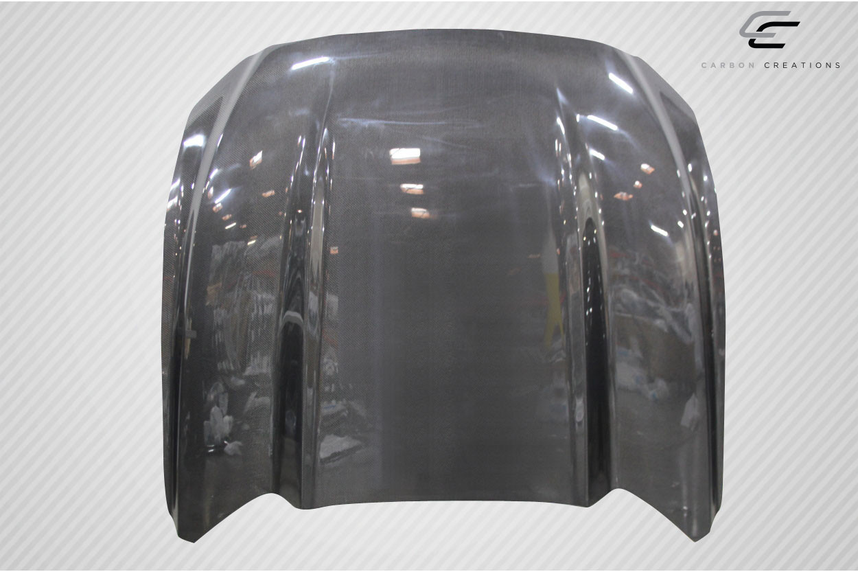 2015-2017 Ford Mustang Carbon Creations Cowl Hood - 1 Piece / Vehicle Year Make Model Trim - 2015-2017-Ford Mustang ALL / Product Type - Hood / Style Name -Cowl / Kit Material - Carbon Fiber / Notes - Note: Hood pins are required.