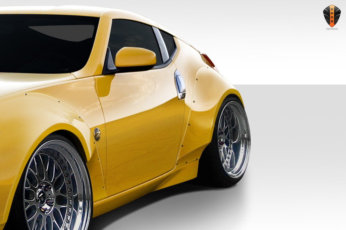 2009-2020 Nissan 370Z Z34 Duraflex 75mm Circuit Rear Fender Flares - 2 Piece / Vehicle Year Make Model Trim - 2009-2020-Nissan 370Z ALL / Product Type - Fender Flare / Style Name -Circuit / Kit Material - FRP (Fiberglass Reinforced Plastics) / Notes -