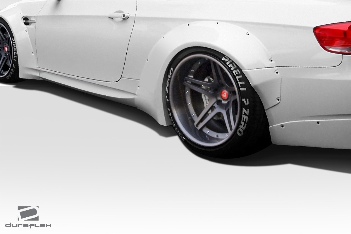 2008-2013 BMW M3 E92 E93 Duraflex Circuit Wide Body Rear Fender Flares - 4 Piece / Vehicle Year Make Model Trim - 2008-2013-BMW M3 2DR / Product Type - Fender Flare / Style Name -Circuit / Kit Material - FRP (Fiberglass Reinforced Plastics) / Notes -