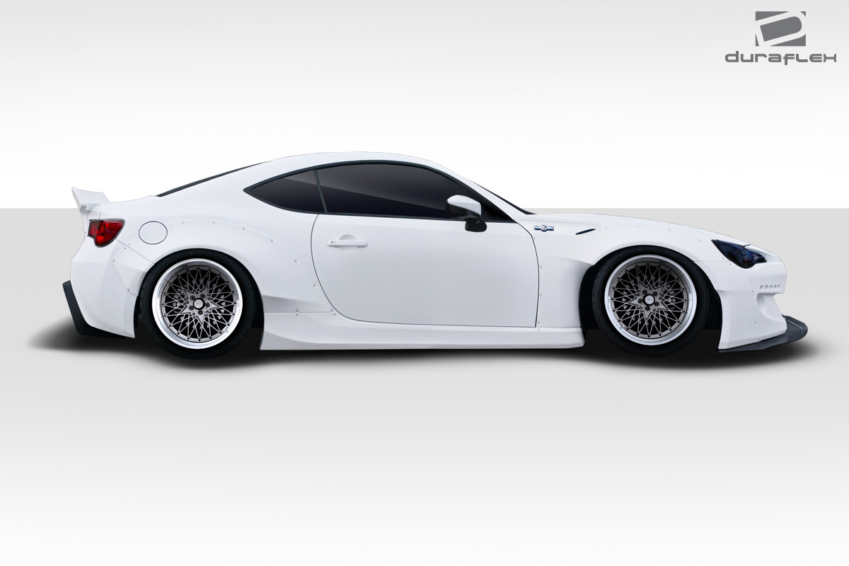 2013-2020 Scion FR-S Toyota 86 Subaru BRZ Duraflex GT500 V2 Kit (+45mm Front, +70mm Rear) - 14 Piece / Vehicle Year Make Model Trim - 2013-2020-Scion FRS 2DR / Product Type - Kit / Style Name -GT500 / Kit Material - FRP (Fiberglass Reinforced Plastics) / Notes - Note: Fenders are +45mm ( front) and +70mm (rear) wider than stock.