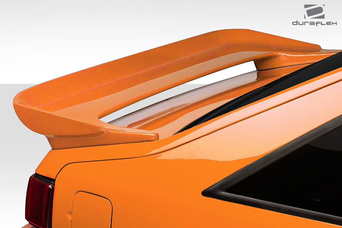 1979-1993 Ford Mustang Hatchback Duraflex Colt Rear Wing Spoiler - 1 Piece / Vehicle Year Make Model Trim - 1979-1993-Ford Mustang HB / Product Type - Wing / Style Name -Colt / Kit Material - FRP (Fiberglass Reinforced Plastics) / Notes -