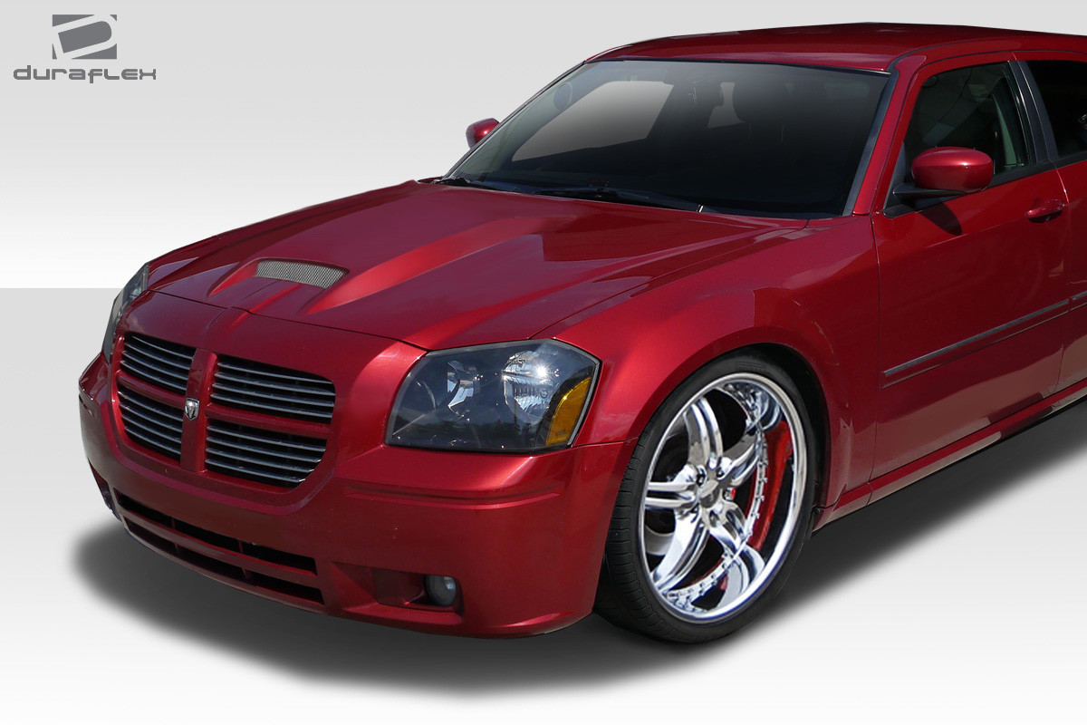 2005-2007 Dodge Magnum Duraflex SRT Look Hood - 1 Piece / Vehicle Year Make Model Trim - 2005-2007-Dodge Magnum ALL / Product Type - Hood / Style Name -SRT / Kit Material - FRP (Fiberglass Reinforced Plastics) / Notes - Note: Hood pins are required.