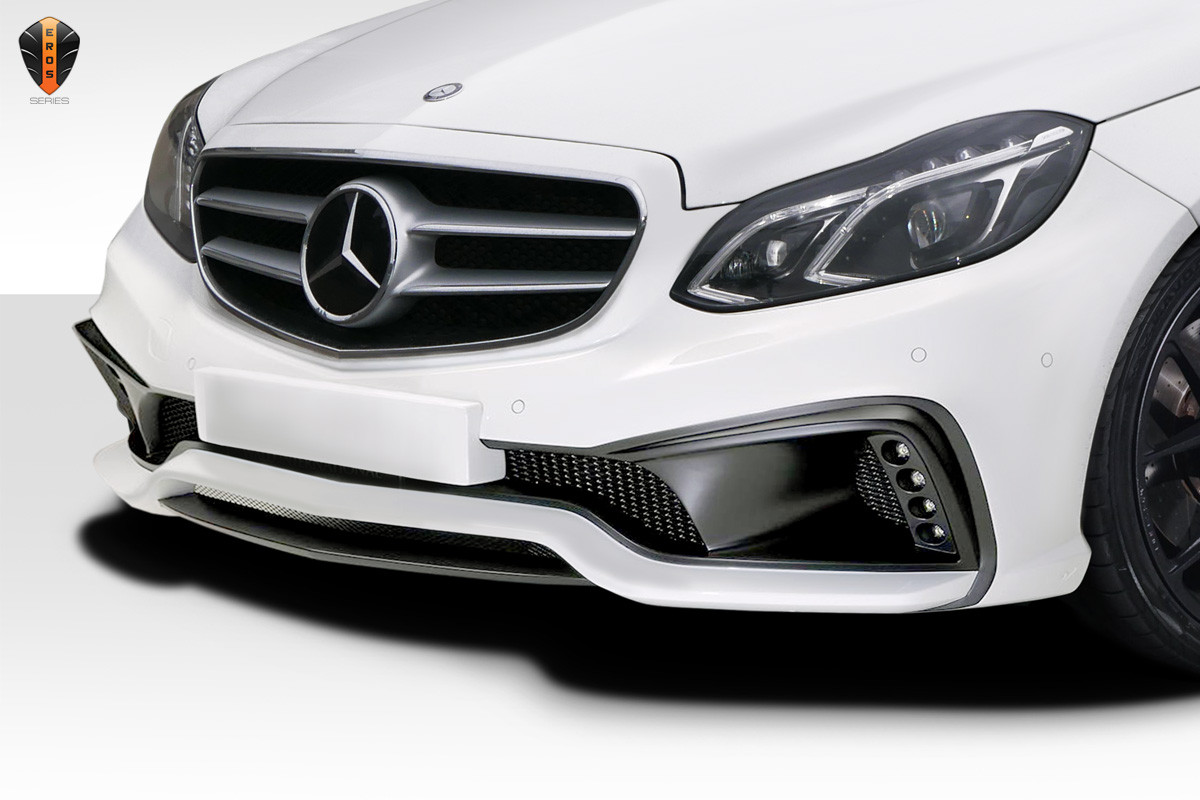 2014-2016 Mercedes E Class W212 Eros Version 2 Front Bumper - 1 Piece / Vehicle Year Make Model Trim - 2014-2016-Mercedes E Class ALL / Product Type - Front Bumper / Style Name -Eros Version 2 / Kit Material - FRP (Fiberglass Reinforced Plastics) / Notes -