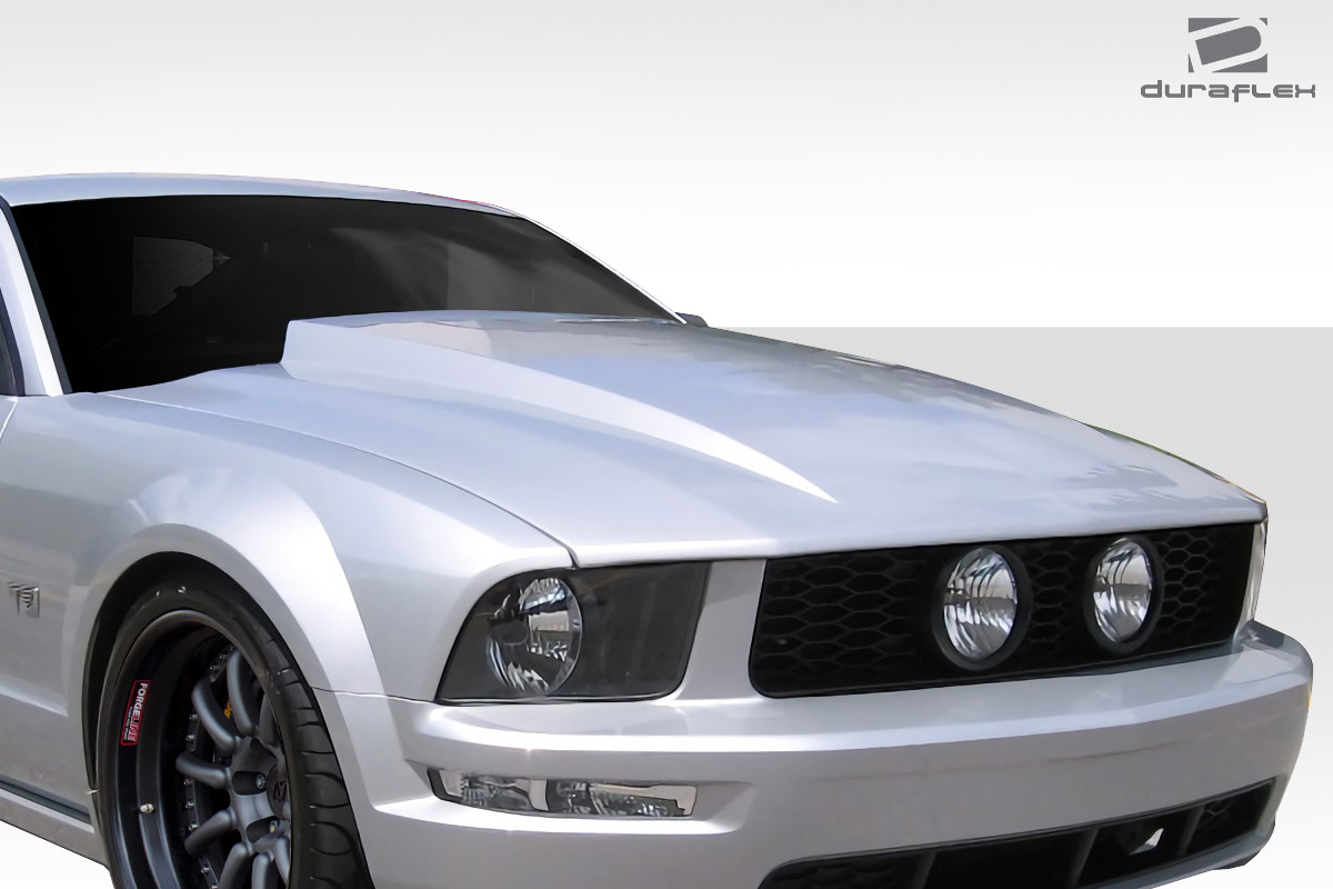 2005-2009 Ford Mustang Duraflex 2.5 Inch Cowl Hood - 1 Piece / Vehicle Year Make Model Trim - 2005-2009-Ford Mustang ALL / Product Type - Hood / Style Name -Cowl / Kit Material - FRP (Fiberglass Reinforced Plastics) / Notes - Note: Hood pins are required.