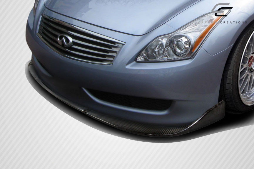 2008-2015 Infiniti G Coupe G37 Q60 Carbon Creations Chronos Front Lip Spoiler - 3 Piece (S) / Vehicle Year Make Model Trim - 2008-2015-Infiniti G Coupe 2DR / Product Type - Front Lip/Add On / Style Name -Chronos / Kit Material - Carbon Fiber / Notes -