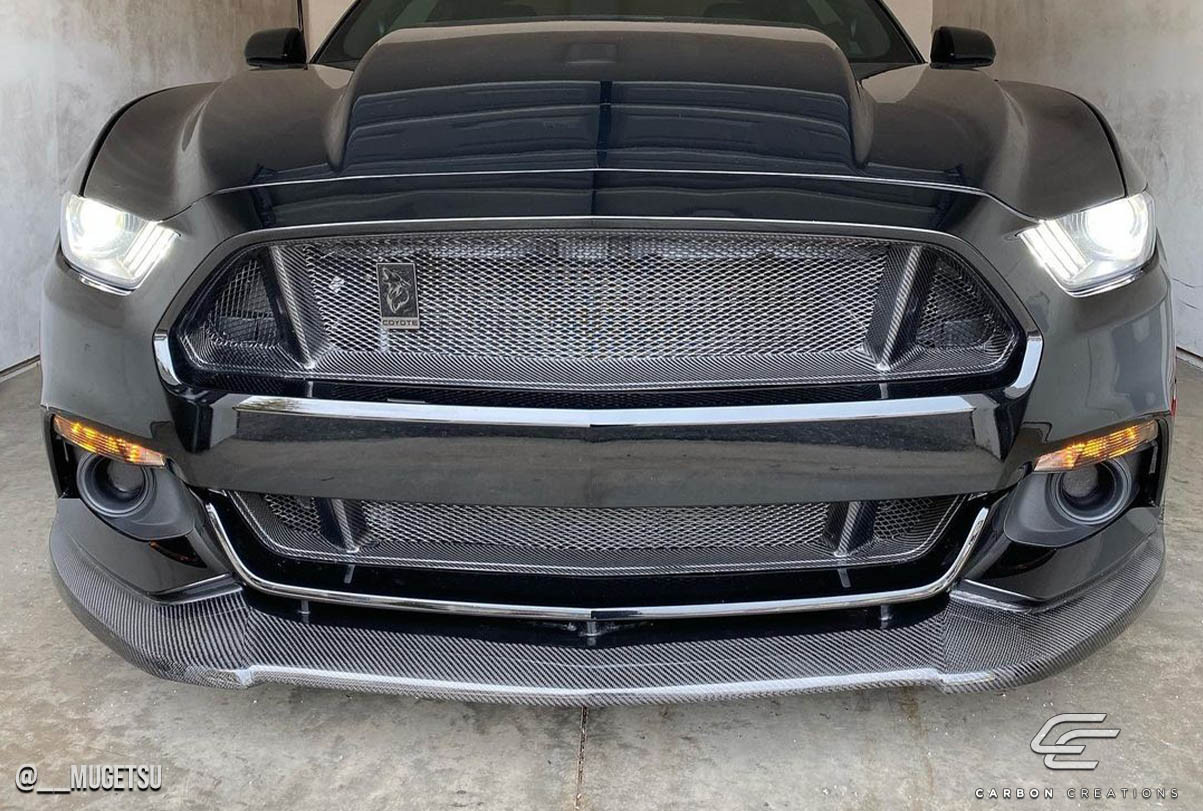 2015-2017 Ford Mustang Carbon Creations CVX Front Lip Spoiler - 1 Piece / Vehicle Year Make Model Trim - 2015-2017-Ford Mustang ALL / Product Type - Front Lip/Add On / Style Name -CVX / Kit Material - Carbon Fiber / Notes -