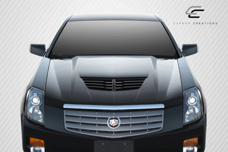2003-2007 Cadillac CTS Carbon Creations DriTech Stingray Z Hood- 1 Piece / Vehicle Year Make Model Trim - 2003-2007-Cadillac CTS ALL / Product Type - Hood / Style Name -Stingray Z / Kit Material - Carbon Fiber / Notes - Note: Hood pins are required.