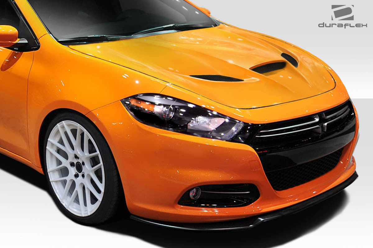 2013-2016 Dodge Dart Duraflex Hellcat Look Hood - 1 Piece / Vehicle Year Make Model Trim - 2013-2016-Dodge Dart ALL / Product Type - Hood / Style Name -Hellcat Look / Kit Material - FRP (Fiberglass Reinforced Plastics) / Notes - Note: Hood pins are required.