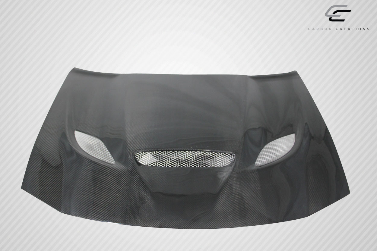 2006-2010 Dodge Charger Carbon Creations DriTech Hellcat Look Hood - 1 Piece / Vehicle Year Make Model Trim - 2006-2010-Dodge Charger ALL / Product Type - Hood / Style Name -Hellcat Look / Kit Material - Carbon Fiber / Notes - Note: Hood pins are required.