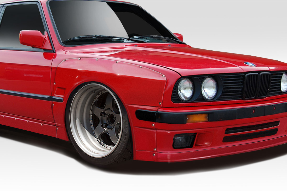 1984-1991 BMW 3 Series E30 Duraflex TKO Wide Body Front Fender Flares 50mm - 4 Piece / Vehicle Year Make Model Trim - 1984-1991-BMW 3 Series ALL / Product Type - Fender Flare / Style Name -TKO / Kit Material - FRP (Fiberglass Reinforced Plastics) / Notes -