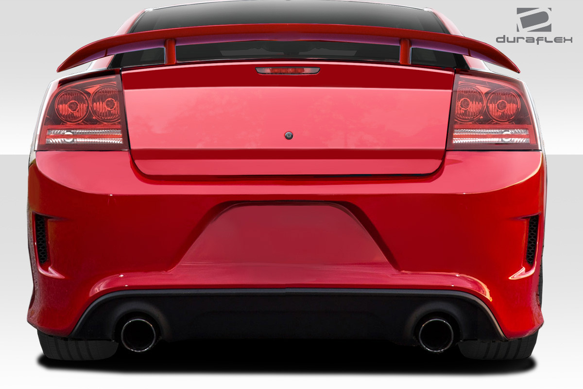 2006-2010 Dodge Charger Duraflex Hellcat Look Rear Bumper - 1 Piece / Vehicle Year Make Model Trim - 2006-2010-Dodge Charger ALL / Product Type - Rear Bumper / Style Name -Hellcat Look / Kit Material - FRP (Fiberglass Reinforced Plastics) / Notes -