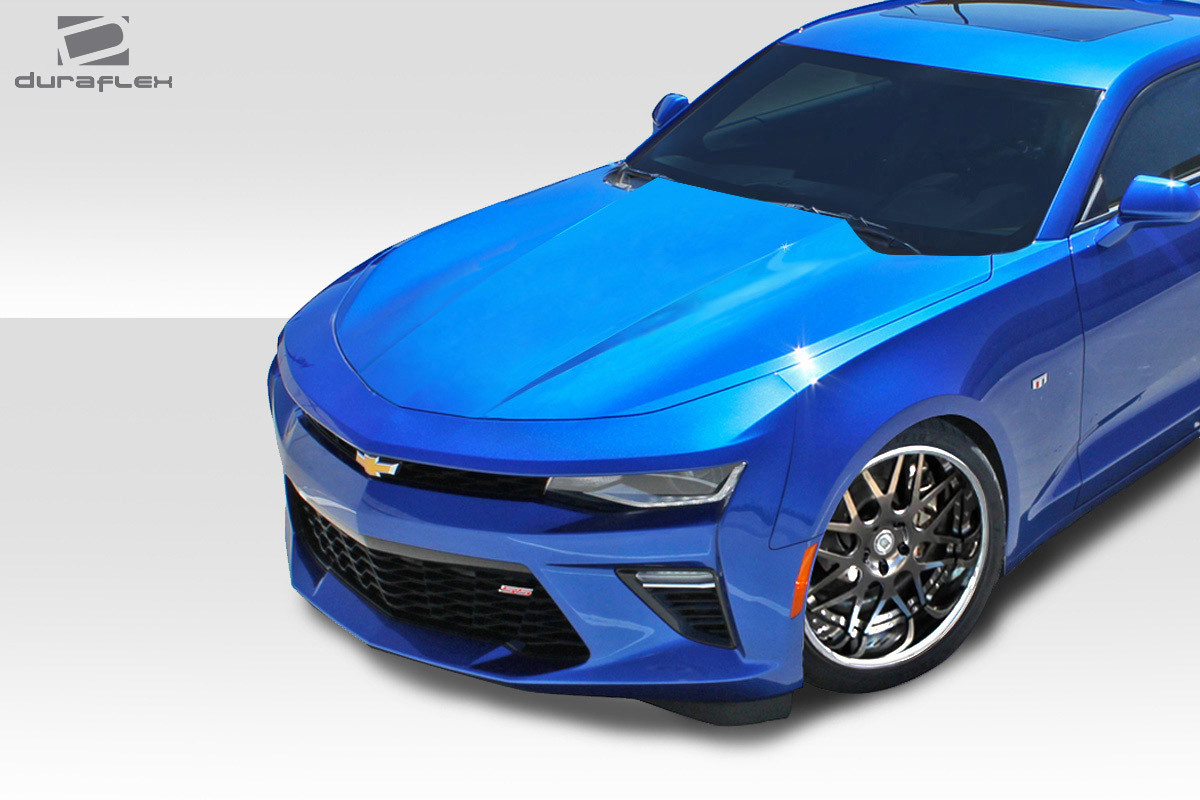 2016-2023 Chevrolet Camaro Duraflex Cowl Hood - 1 Piece / Vehicle Year Make Model Trim - 2016-2023-Chevrolet Camaro ALL / Product Type - Hood / Style Name -Cowl / Kit Material - FRP (Fiberglass Reinforced Plastics) / Notes - Note: Hood pins are required. Not designed for ZL1.