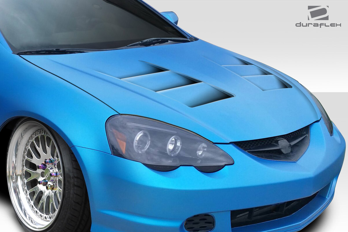 2002-2006 Acura RSX Duraflex TS-1 Hood - 1 Piece / Vehicle Year Make Model Trim - 2002-2006-Acura RSX ALL / Product Type - Hood / Style Name -TS-1 / Kit Material - FRP (Fiberglass Reinforced Plastics) / Notes - Note: Hood pins are required.