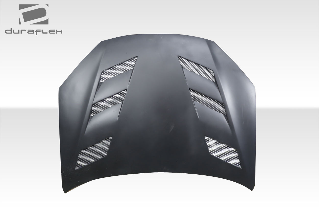 2013-2016 Hyundai Genesis Coupe 2DR Duraflex AM-S Hood - 1 Piece / Vehicle Year Make Model Trim - 2013-2016-Hyundai Genesis 2DR / Product Type - Hood / Style Name -AM-S / Kit Material - FRP (Fiberglass Reinforced Plastics) / Notes - Note: Hood pins are required.