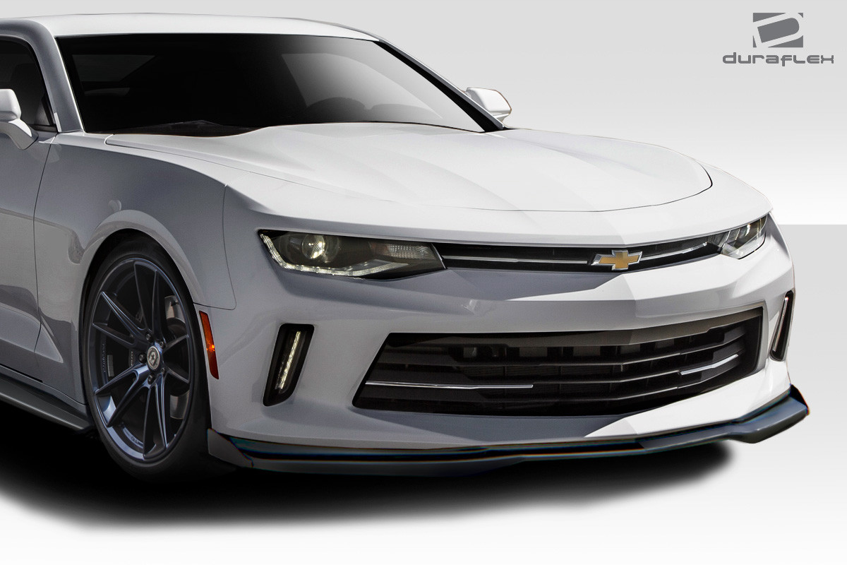 2016-2018 Chevrolet Camaro V6 Duraflex Arsenal Front Lip Spoiler - 3 Piece / Vehicle Year Make Model Trim - 2016-2018-Chevrolet Camaro ALL / Product Type - Front Lip/Add On / Style Name -Arsenal / Kit Material - FRP (Fiberglass Reinforced Plastics) / Notes -