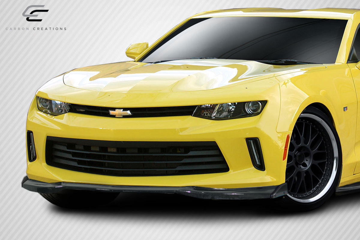 2016-2018 Chevrolet Camaro V6 Carbon Creations Arsenal Front Lip Spoiler - 3 Piece (S) / Vehicle Year Make Model Trim - 2016-2018-Chevrolet Camaro ALL / Product Type - Front Lip/Add On / Style Name -Arsenal / Kit Material - Carbon Fiber / Notes -