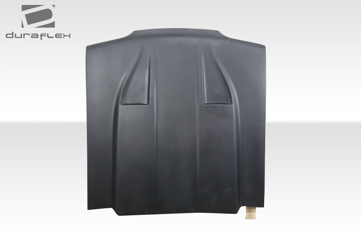 1987-1993 Ford Mustang Duraflex STM Hood - 1 Piece / Vehicle Year Make Model Trim - 1987-1993-Ford Mustang ALL / Product Type - Hood / Style Name -STM / Kit Material - FRP (Fiberglass Reinforced Plastics) / Notes - Note: Hood pins are required.