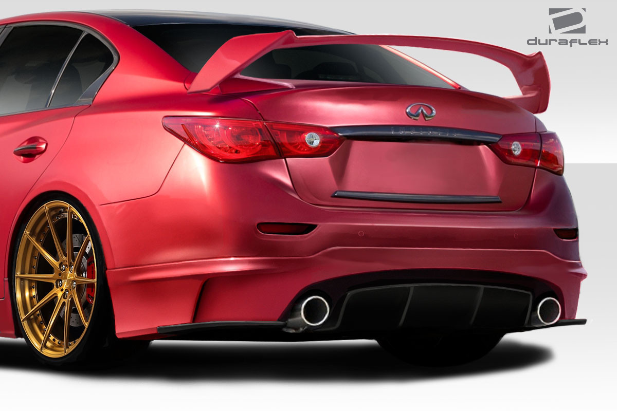 2014-2017 Infiniti Q50 Duraflex Impulse Rear Lip Spoiler - 1 Piece / Vehicle Year Make Model Trim - 2014-2017-Infiniti Q50 ALL / Product Type - Rear Lip/Add On / Style Name -Impulse / Kit Material - FRP (Fiberglass Reinforced Plastics) / Notes -