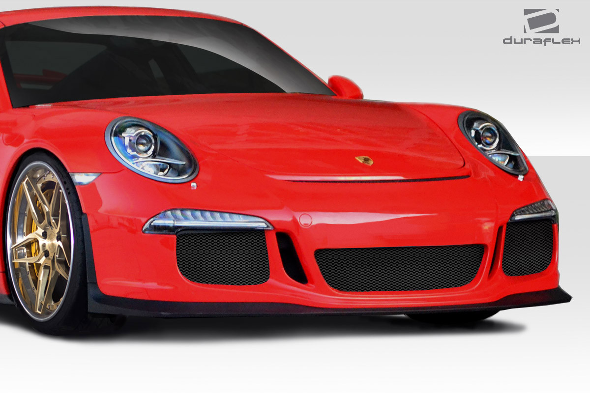 2012-2015 Porsche 911 Carrera 991 Eros GT3 Look Front Bumper - 1 Piece / Vehicle Year Make Model Trim - 2012-2015-Porsche 991 ALL / Product Type - Front Bumper / Style Name -GT3 / Kit Material - FRP (Fiberglass Reinforced Plastics) / Notes -