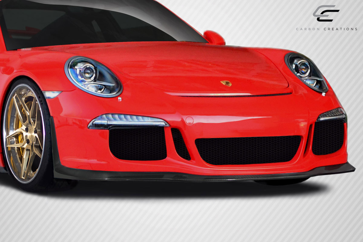 2012-2015 Porsche 911 Carrera 991 Carbon Creations DriTech GT3 Look Front Bumper - 1 Piece / Vehicle Year Make Model Trim - 2012-2015-Porsche 991 ALL / Product Type - Front Bumper / Style Name -GT3 / Kit Material - Carbon Fiber / Notes -