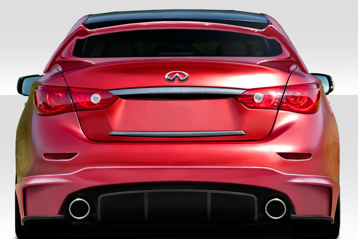 2014-2017 Infiniti Q50 Duraflex Impulse Kit - 5 Piece - Includes Impulse Front Bumper (113536) Impulse Side Skirts (113537) Impulse Rear Lip Spoiler (113538) Impulse Rear Wing Spoiler (113539) / Vehicle Year Make Model Trim - 2014-2017-Infiniti Q50 ALL / Product Type - Kit / Style Name -Impulse / Kit Material - FRP (Fiberglass Reinforced Plastics) / Notes -