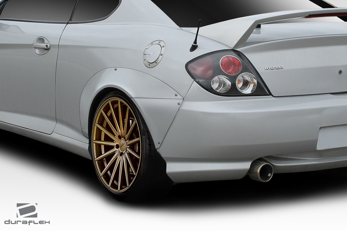2003-2008 Hyundai Tiburon Duraflex MSR Rear Fender Flares - 2 Piece / Vehicle Year Make Model Trim - 2003-2008-Hyundai Tiburon ALL / Product Type - Fender Flare / Style Name -MSR / Kit Material - FRP (Fiberglass Reinforced Plastics) / Notes -