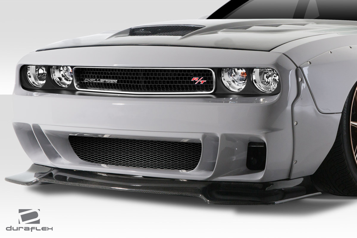 2008-2014 Dodge Challenger Duraflex Circuit Front Bumper - 1 Piece / Vehicle Year Make Model Trim - 2008-2014-Dodge Challenger ALL / Product Type - Front Bumper / Style Name -Circuit / Kit Material - FRP (Fiberglass Reinforced Plastics) / Notes - Note: Front Lip not included