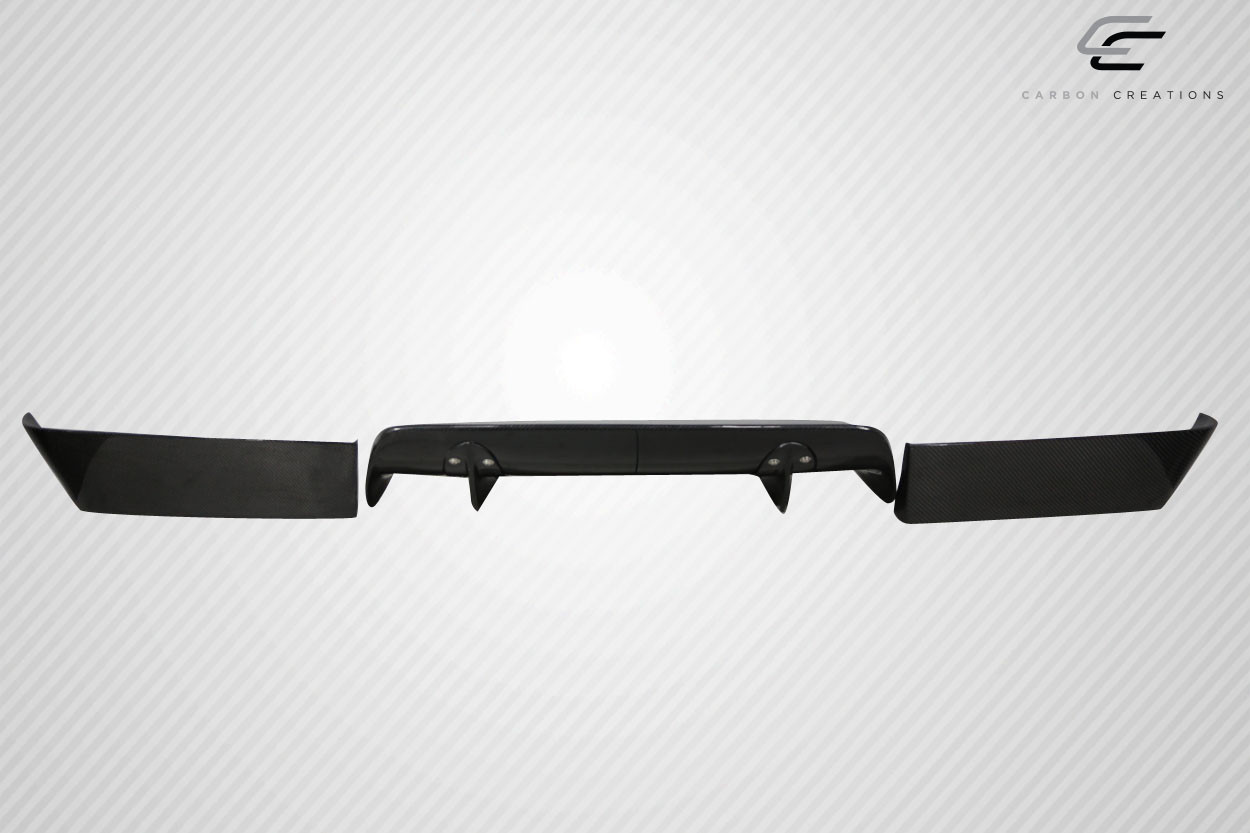 2008-2014 Dodge Challenger Carbon Creations Circuit Rear Diffuser - 3 Piece / Vehicle Year Make Model Trim - 2008-2014-Dodge Challenger ALL / Product Type - Rear Lip/Add On / Style Name -Circuit / Kit Material - Carbon Fiber / Notes -