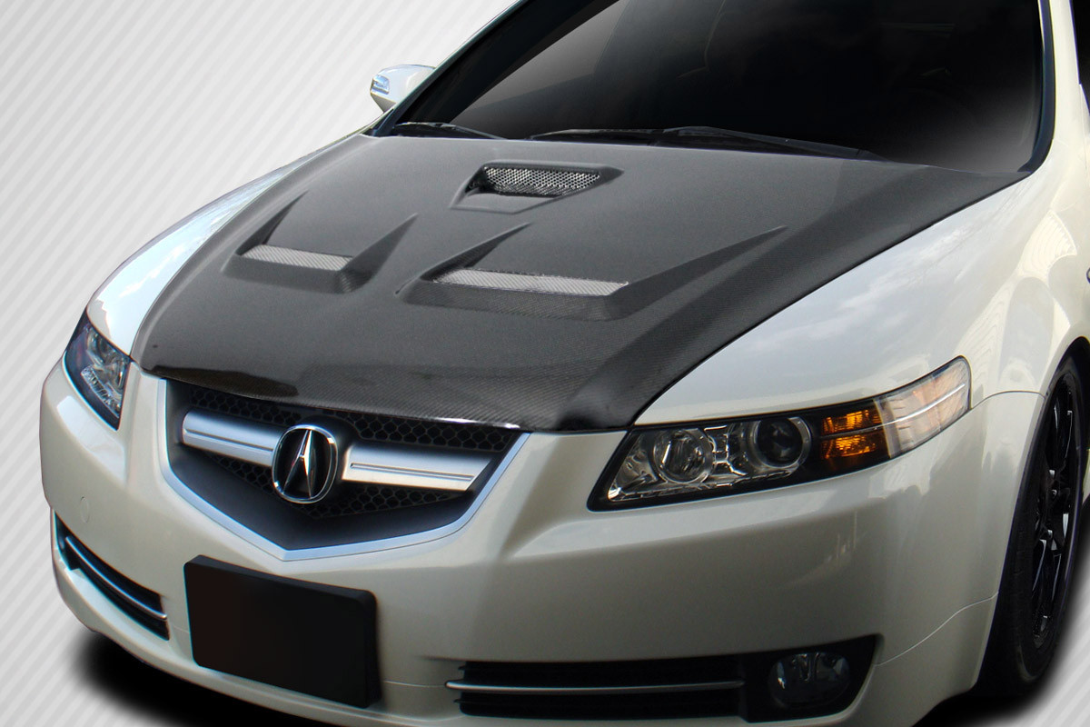 2004-2008 Acura TL Carbon Creations C-1 Hood - 1 Piece / Vehicle Year Make Model Trim - 2004-2008-Acura TL ALL / Product Type - Hood / Style Name -C-1 / Kit Material - Carbon Fiber / Notes - Note: Hood pins are required.