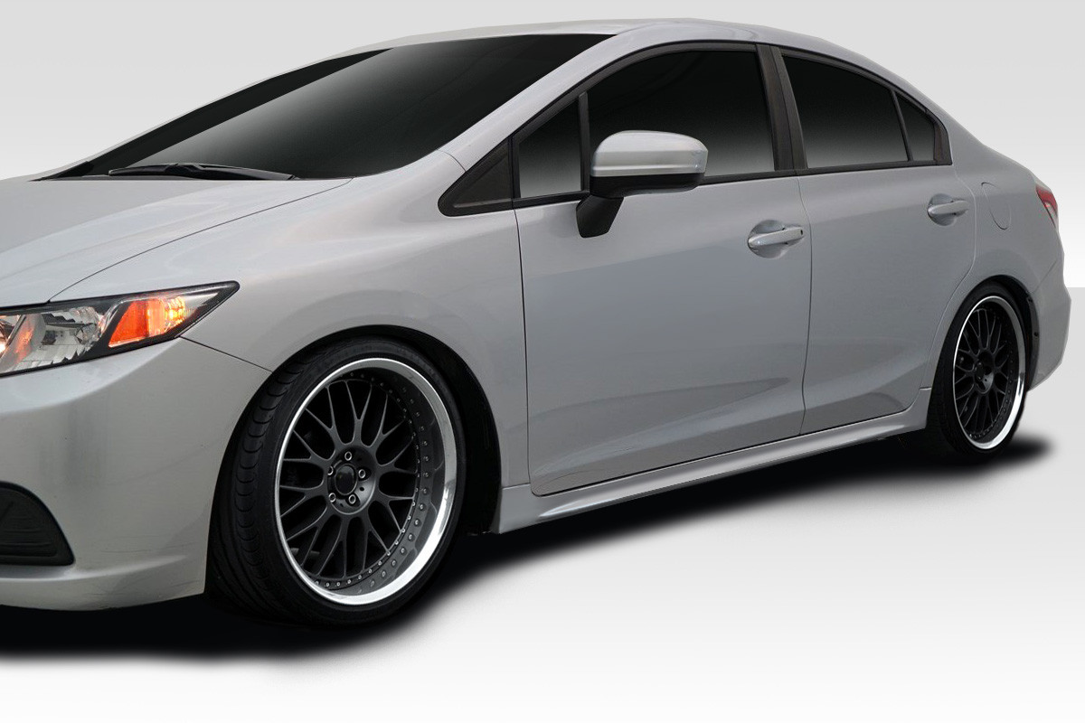 2012-2015 Honda Civic 4DR Duraflex RR Side Skirts - 2 Piece / Vehicle Year Make Model Trim - 2012-2015-Honda Civic 4DR / Product Type - Sideskirts / Style Name -RR / Kit Material - FRP (Fiberglass Reinforced Plastics) / Notes -