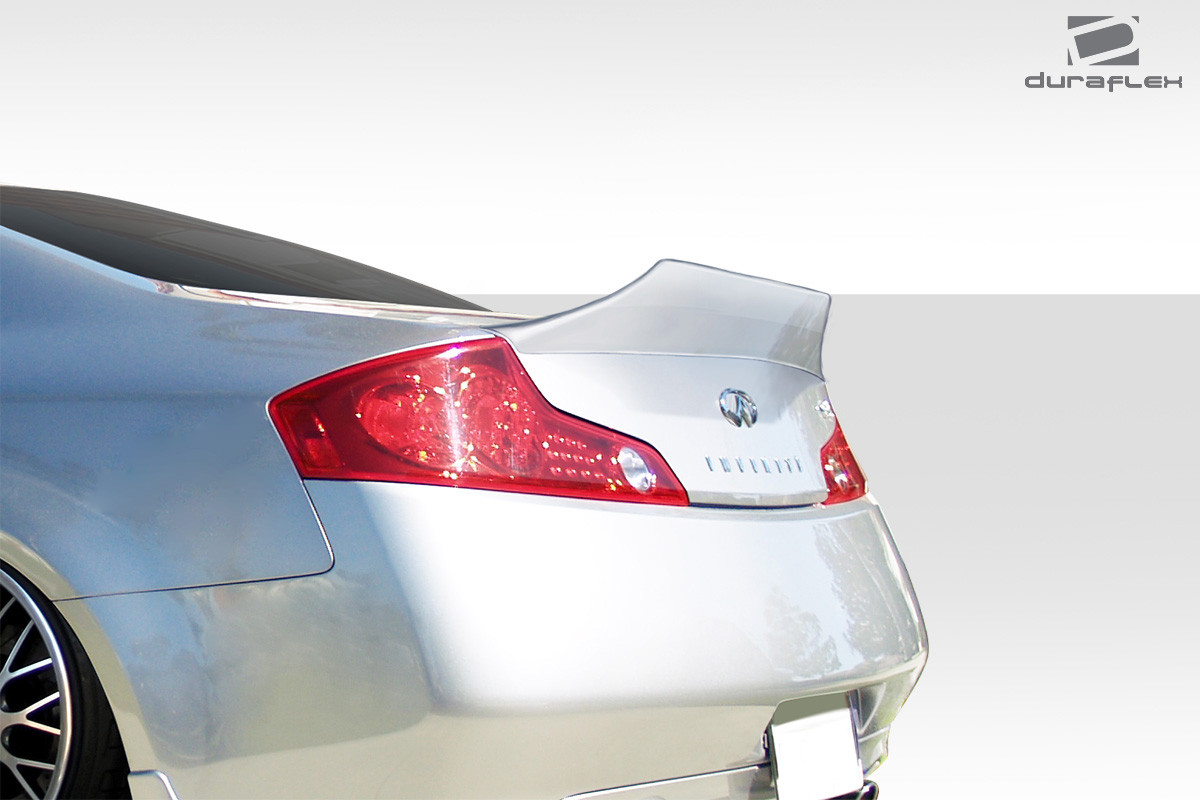 2003-2007 Infiniti G Coupe G35 Duraflex Visceral Wing Spoiler - 1 Piece / Vehicle Year Make Model Trim - 2003-2007-Infiniti G Coupe ALL / Product Type - Wing / Style Name -Visceral / Kit Material - FRP (Fiberglass Reinforced Plastics) / Notes -