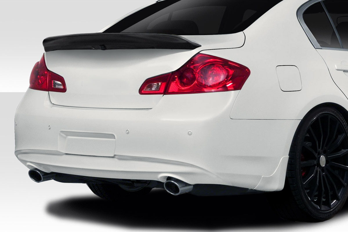 2007-2015 Infiniti G Sedan G25 G35 G37 / Q40 Duraflex D-Speed Wing Spoiler - 1 Piece / Vehicle Year Make Model Trim - 2007-2015-Infiniti G Sedan ALL / Product Type - Wing / Style Name -D-Speed / Kit Material - FRP (Fiberglass Reinforced Plastics) / Notes -