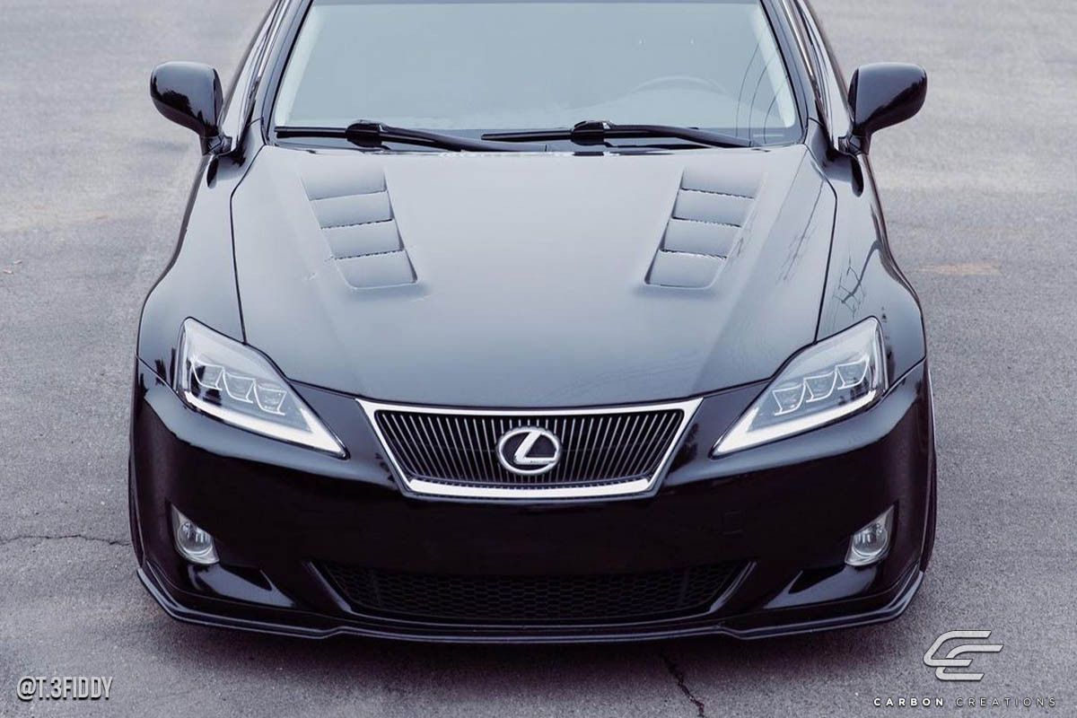 2006-2013 Lexus IS Series IS250 IS350 Carbon Creations DriTech TS-2 Hood - 1 Piece / Vehicle Year Make Model Trim - 2006-2013-Lexus IS ALL / Product Type - Hood / Style Name -TS-2 / Kit Material - Carbon Fiber / Notes - Note: Hood pins are required.
