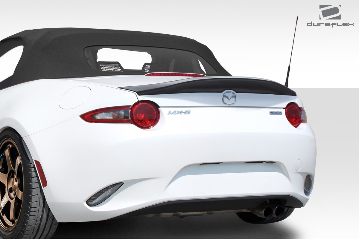 2016-2025 Mazda Miata Duraflex Lightspeed Wing Spoiler - 1 Piece (S) / Vehicle Year Make Model Trim - 2016-2025-Mazda Miata ALL / Product Type - Wing / Style Name -Lightspeed / Kit Material - FRP (Fiberglass Reinforced Plastics) / Notes -