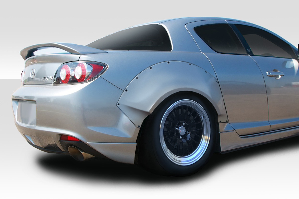 2004-2011 Mazda RX-8 Duraflex RBS 50mm Rear Fender Flares - 2 Piece / Vehicle Year Make Model Trim - 2004-2011-Mazda RX8 ALL / Product Type - Fender Flare / Style Name -RBS / Kit Material - FRP (Fiberglass Reinforced Plastics) / Notes -